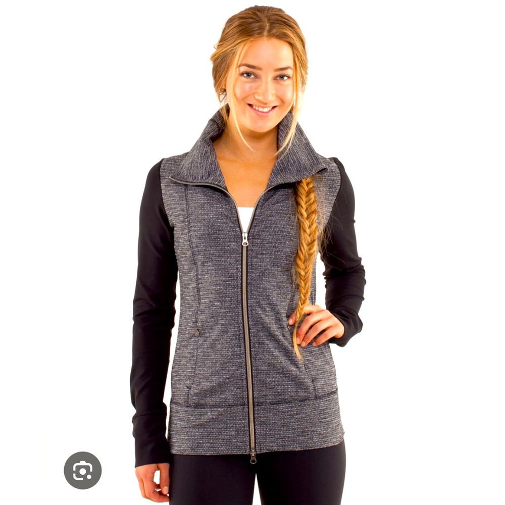 Lululemon Daily Yoga Jacket Coco Pique Black/Black Size 6